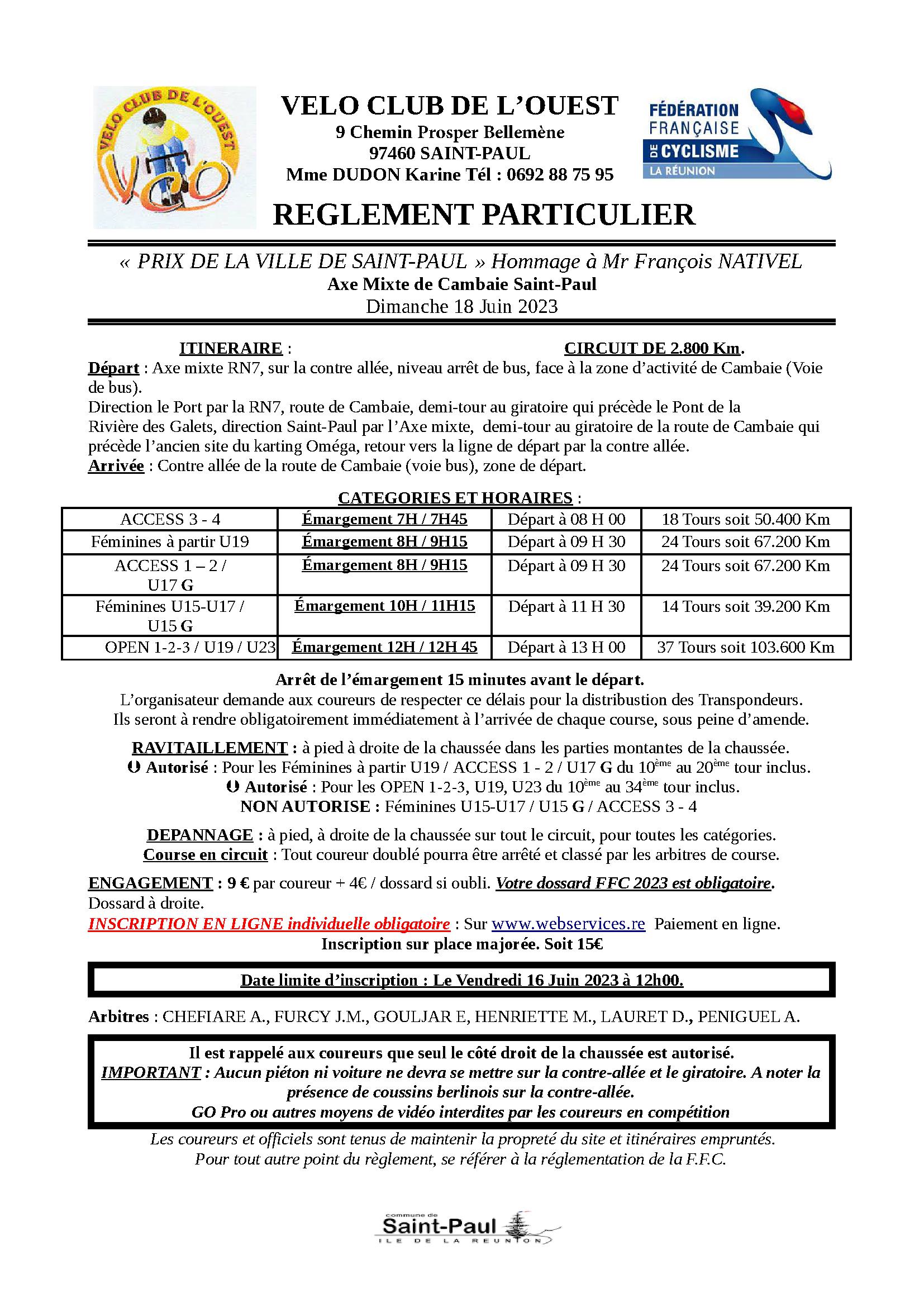 Reglt Part Prix Ville St Paul Hommage F NATIVEL 18.06.2023 VCO 1