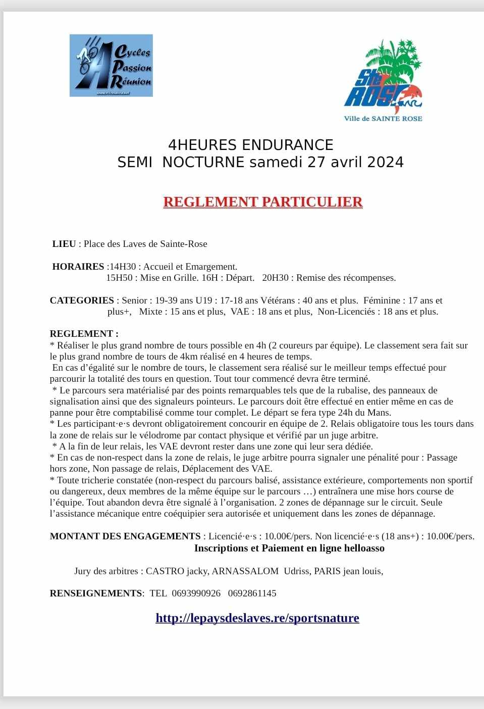 REGLEMENT 4H VTT