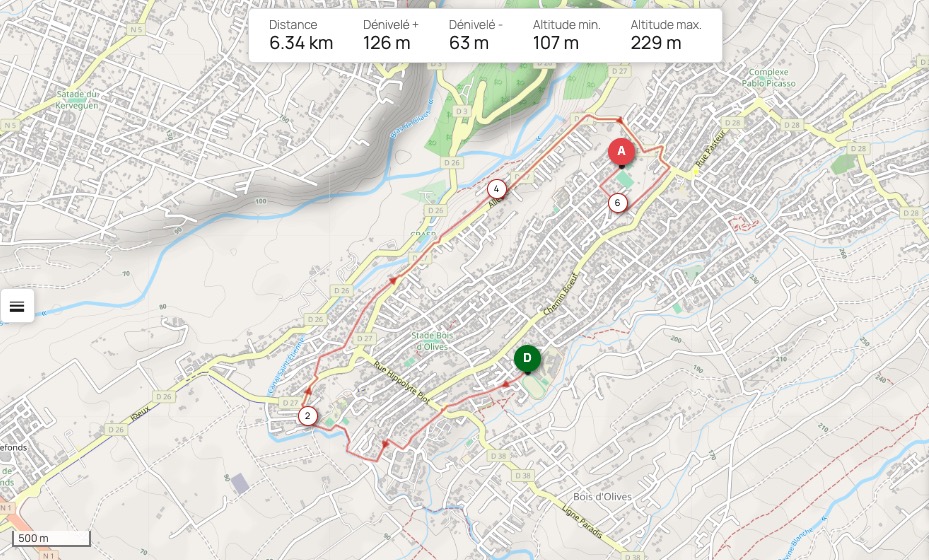 PLAN Bois dolives Urban Trail Rando 5km 2025