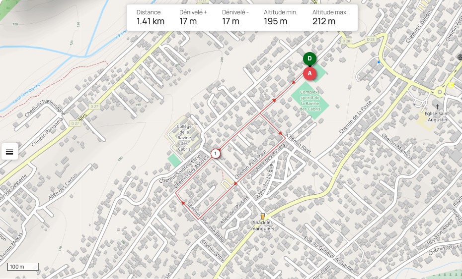 PLAN Bois dolives Urban Trail Rando Marmailles 1km 2025